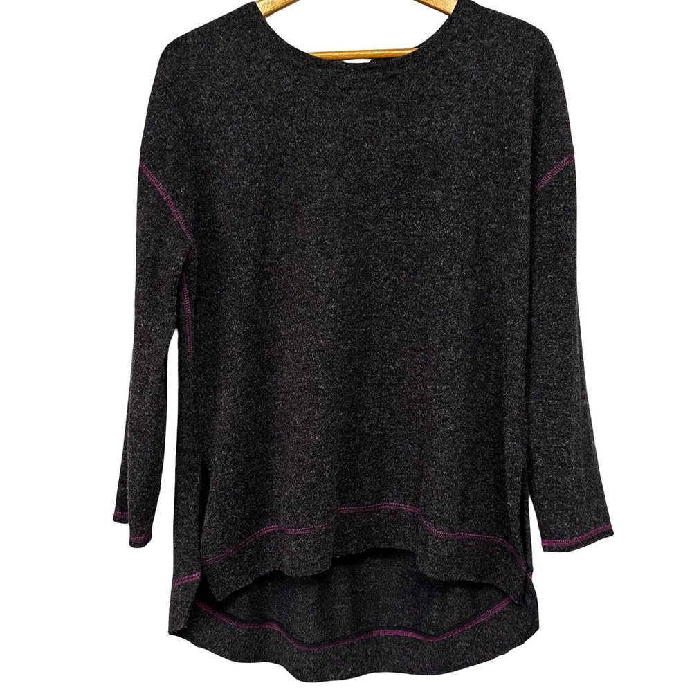 Natural Life Gray Knit Sweater Size Small Oversized Boho Pullover Blouse Top